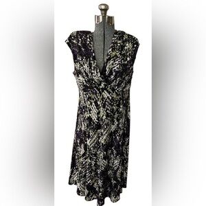 Kasper Dress Size 10, NWT purple, light green, black, white